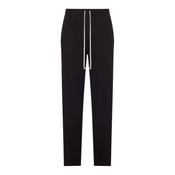 Rick Owens Men Cotton Trousers With Drawstring